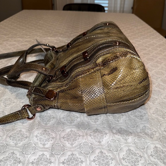 B. Makowsky Snake Embossed Leather Jordan’s Satchel - Picture 6 of 12